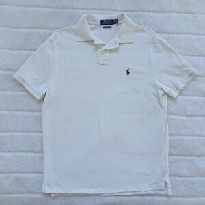 Polo Ralph Lauren Men's Cream Slim Fit Polo Shirt Large